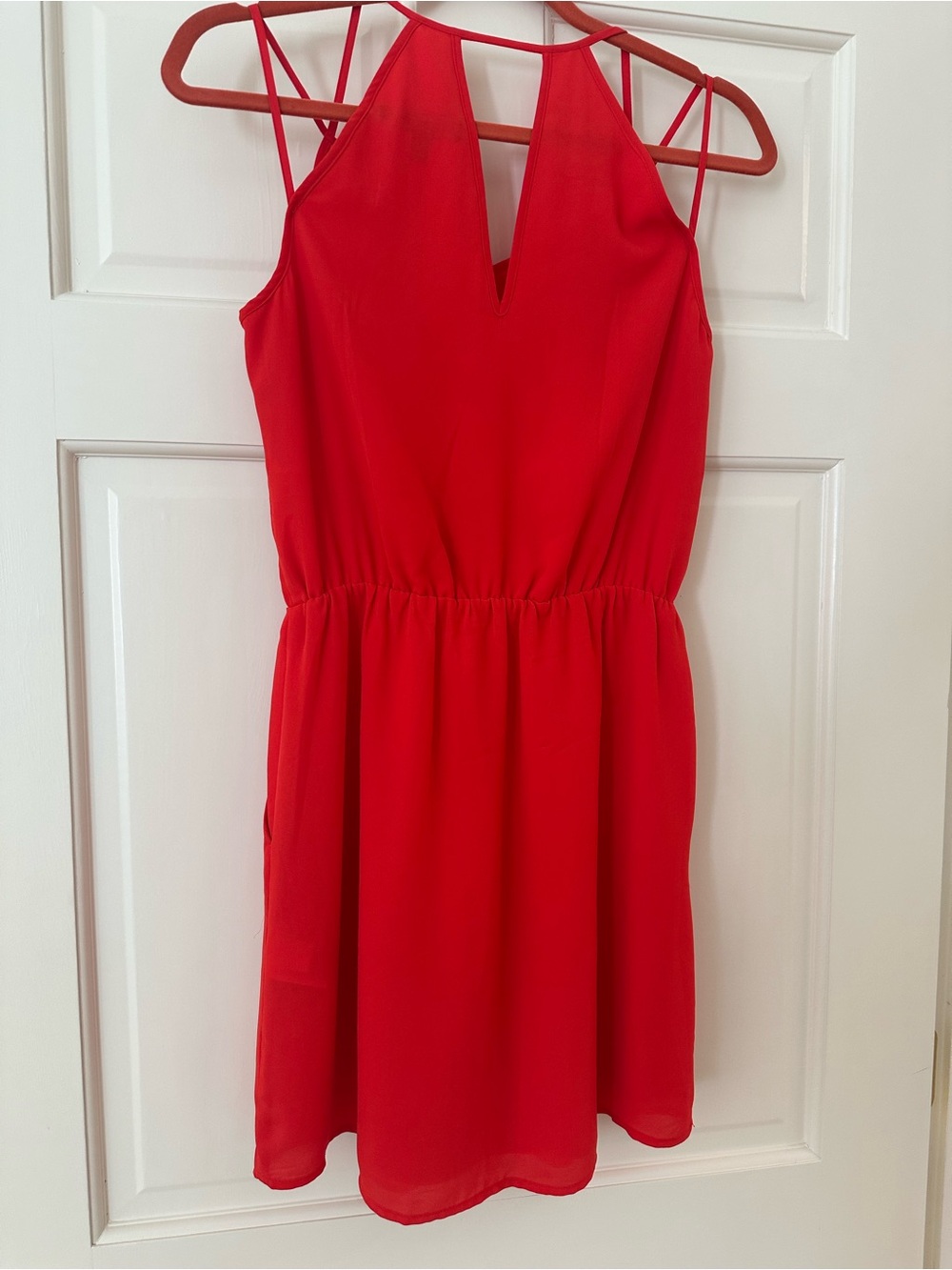Banana Republic Red Strappy V-Neck Dress